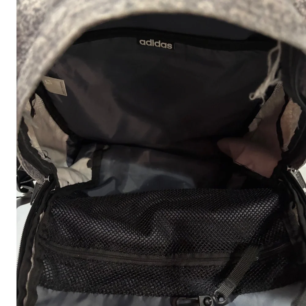 Adidas Grey Heathered 3-Stripe Backpack‎ Mens School Gym Bag